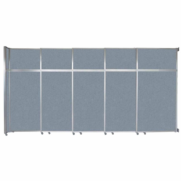 Operable Wall Sliding Room Divider 15'7" x 8'5-1/4" Powder Blue Fabric